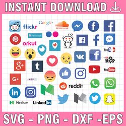 Social media svg, social media icons, social network svg, networks, circle, svgs, logos, file, dxf, clipart, vector