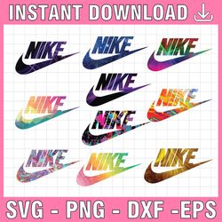 10 Files Nike Sports Brands Logo PNG Bundle, High Quality Sports Brands Logo Png Instant Download