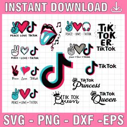 Bundle TikTok Svg, TikTok Svg, Queen Svg, Tik Tok Logo Svg Digital Download