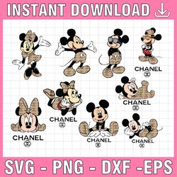 Chanel Bundle Svg, mickey Logo Svg, girl chanel Logo Svg, Chanel Logo Svg File Cut Digital Download