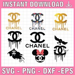 Logo chanel Brand Bundle Svg, Fashion Brand Svg, chanel logo Silhouette Svg File Cut Digital Download
