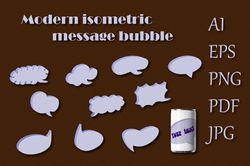 Isometric message bubble