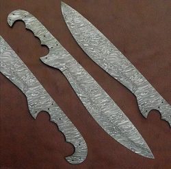 Custom Handmade Damascus steel Full Tang Hunting Sword Blank Blade With Leather Sheath, Birthday Gift, Christmas Gift