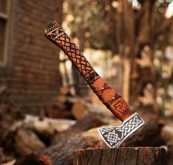 Handmade High Carbon Steel RAGNAR Viking Valhalla Axe With Sheath - VIKING HATCHET - Hunting Axe By Empire Industry