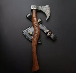 Handmade Damascus Steel Viking Hatchet - Mountain Axe With Sheath - HUNTING AXE - Hunting Axe By Empire Industry