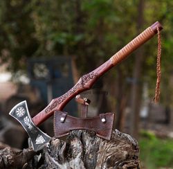 Handmade High Carbon Steel Double Edge Viking Valhalla Axe With Sheath - VIKING HATCHET - Hunting Axe By Empire Industry