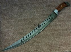 Handmade Damascus Steel 28 Inch FULL TANG Hunting Sword Roman Gladius Dark Age Sword Viking Sword With Sheath