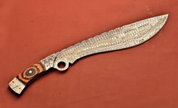 Handmade Damascus Steel 20 Inch FULL TANG Hunting MACHETE Roman Gladius SWORD Dark Age Sword Viking Sword With Sheath