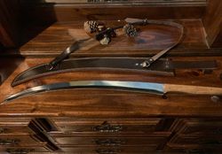 32'' Hand Forged High Carbon Steel Full Tang Hunting Sword With Sheath Fixed Blade Gift Survival Knife Medieval Swords