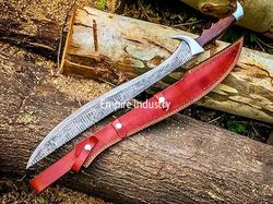 Handmade Damascus Steel The Hobbit Orcrist Sword With Sheath Fixed Blade Survival Knife Medieval Swords LOTR Sword