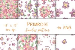 Seamless watercolor pattern Primrose fabric.