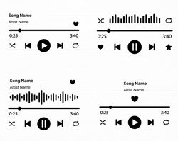 Music Player Svg Bundle Music Player Display Audio Control Svg Play Buttons Svg Music Player Png Cut File Instant Downlo
