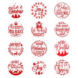 Christmas Svg 2023, Round Christmas Ornaments SVG, Merry Christmas Quote 2023 SVG, Christmas Round Sign svg, Christmas O