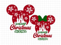 Magic Kingdom Christmas SVG, Magic Castle Mouse Christmas Svg, Mickey Minnie Christmas Svg, Mouse Snowflake Svg, Layered