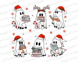 Christmas Ghost Book PNG, Cute Christmas Ghost Png, Santa Ghost Png, Christmas Png, Ghost Christmas Png, Retro Christmas