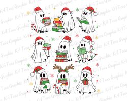 Christmas Ghost Book SVG, Cute Christmas Ghost Svg, Santa Ghost Svg, Christmas Svg, Ghost Christmas Svg, Funny Christmas