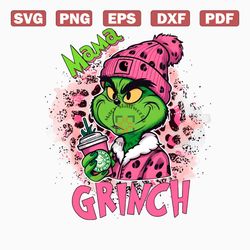 Pink Leopard Mama Grinch PNG