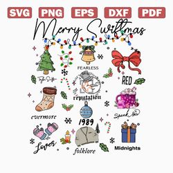 Merry Swiftmas The Eras Tour Albums SVG For Cricut Files