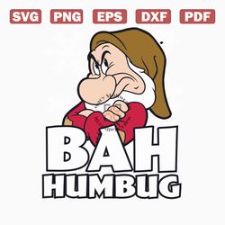 Bah Humbug Grumpy Dwarf Christmas SVG For Cricut Files