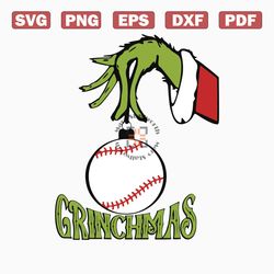 Vintage Baseball Grinchmas SVG Graphic Design File