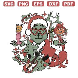 Retro Christmas Grinch Friends SVG