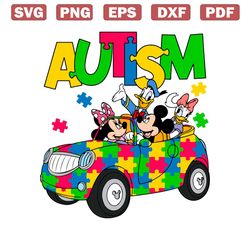 Funny Autism Truck Disney Friends SVG