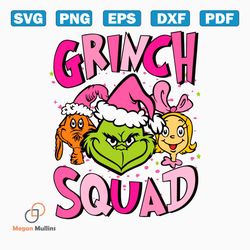 Retro Pink Christmas Grinch Squad SVG Digital Cricut File