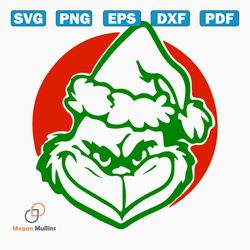 Merry Grinchmas Svg, Cricut Digital Vector Cut File, Silhouette Digital File, Grinch Clipart Cut Files, Svg, Png,