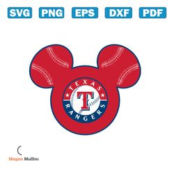 Mickey Mouse Head Texas Rangers SVG