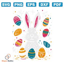 Retro Easter Eggs Funny Bunny SVG