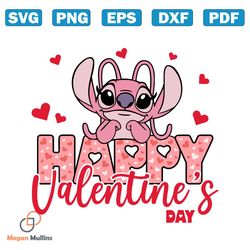 Stitch Happy Valentine SVG