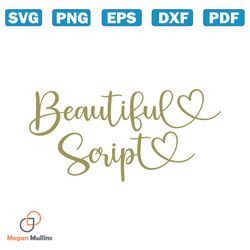 Beautiful Script Font, Script Font,Font with Hearts,Font with Tails,Heart Font,Wedding Font,Cursive Font,Font for Cricut