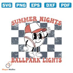 Summer Nights Ballpark Lights SVG
