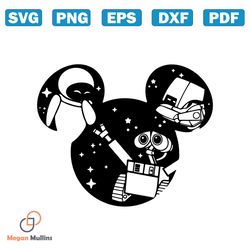 Wall-E Vector SVG, WALL-E Svg, Disneyland Ears SVG Vector in Svg Png Pdf format instant download, layered cut file