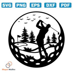 Golfing SVG | Golfer svg | Golf Ball svg | Golf Club svg | Golf Player svg | Golf Svg | Golfing Cut Files | Glowforge Fi
