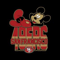 Mickey Mouse And San Francisco 49ers Football Team Svg