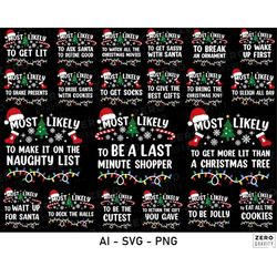 Most Likely to Christmas Shirt Svg Bundle, 50 Most Likely to Christmas Svg Bundle, Most Likely to Svg, Funny Most Likely