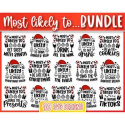 Most Likely To Christmas Svg Bundle | Funny Christmas Svg | Christmas Shirt Svg