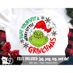 Have Yourself A Merry Little SVG, Christmas Face SVG, Funny Face Family Shirt, Digital Cut Files svg dxf jpeg png, Insta