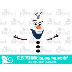 Olaf Design SVG, Digital Cut Files in svg, dxf, png and jpg, Printable Clipart