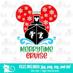 Merrytime Cruise Christmas Mouse Boy SVG, Family Vacation Trip Shirt, Digital Cut Files svg dxf jpeg png, Printable Clip