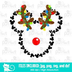 Christmas Reindeer SVG, Mouse Head Reindeer svg, Family Christmas Vacation Shirt, svg dxf png jpg, Printable Clipart, Di