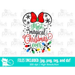 Most Magical Christmas Ever SVG, Mouse Family Holiday Vacation Trip, Digital Cut Files svg dxf jpeg png, Printable Clipa