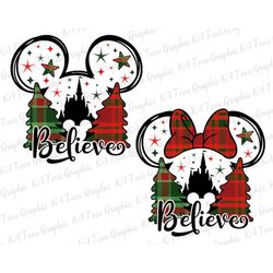 Believe SVG, Christmas Svg, Christmas Couple Mouse Svg, Christmas Trees Svg, Christmas Castle Svg, Merry Christmas Svg,