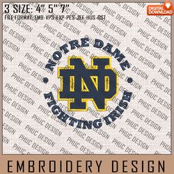 NCAA Notre Dame Fighting Irish Machine Embroidery Design, Embroidery File, 3 size, Instand Download, NCAA Logo