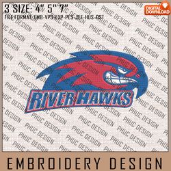 NCAA UMass Lowell River Hawks Machine Embroidery Design, Embroidery File, 3 size, Instand Download, NCAA Logo