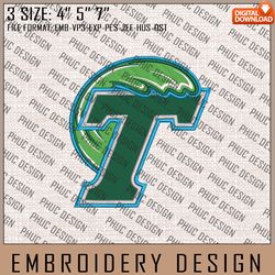 NCAA Tulane Green Wave Machine Embroidery Design, Embroidery File, 3 size, Instand Download, NCAA Logo, NCAA Teams