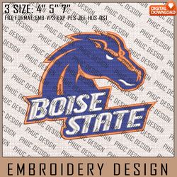 NCAA Boise State Broncos Logo Embroidery Design, Machine Embroidery Files in 3 Sizes for Sport Lovers, NCAA Teams
