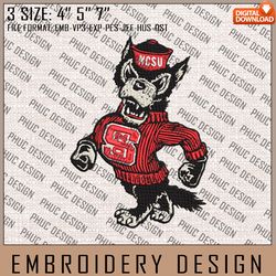 NCAA NC State Wolfpack Machine Embroidery Design, Embroidery File, 3 size, Instand Download, NCAA Logo, NCAA Teams.