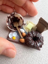 miniature for a dollhouse chocolate cupcake